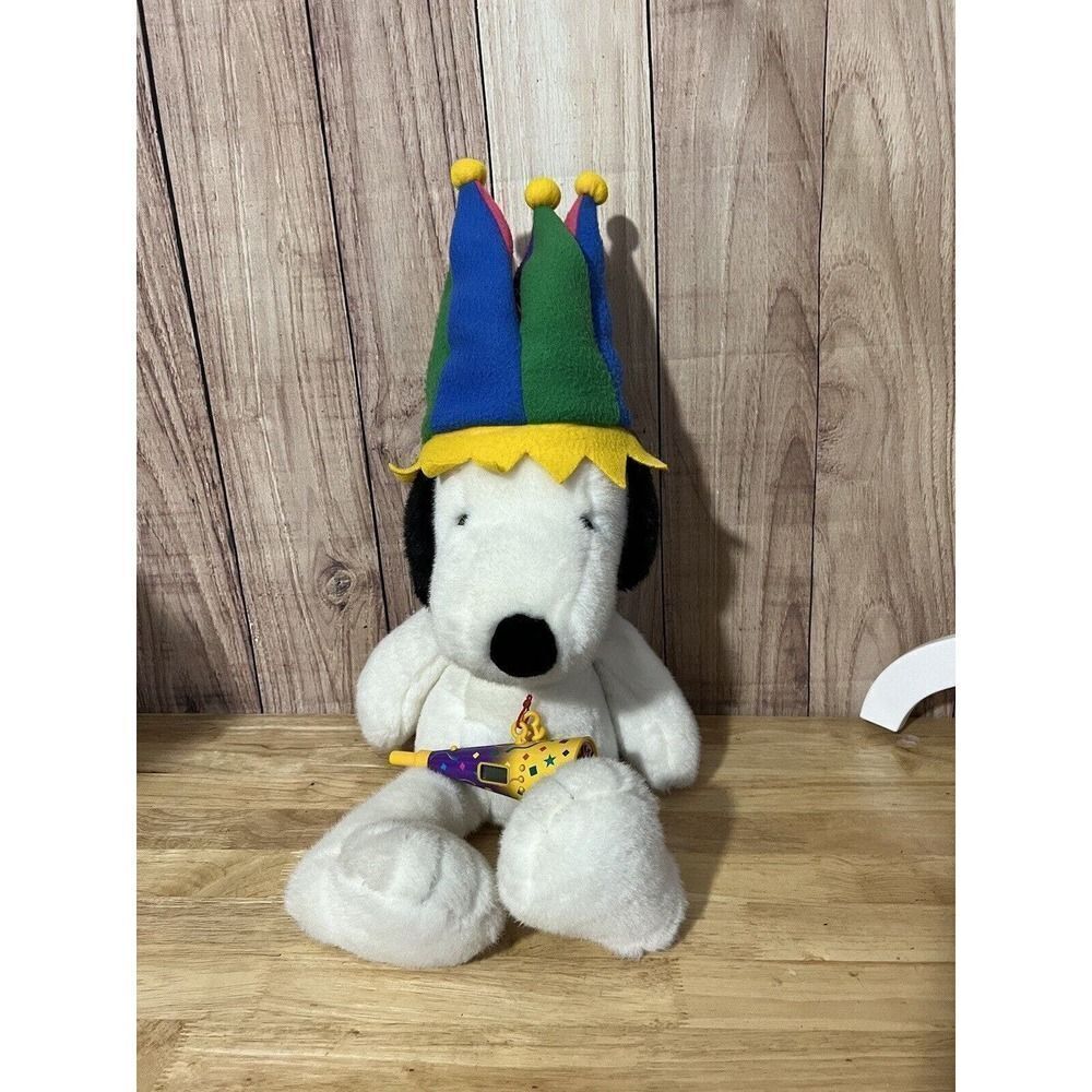 Macy’s Snoopy With Clock Party Horn And Jester Hat - Plush - Millennium